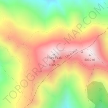 Pikey Peak II地形图、海拔、地势