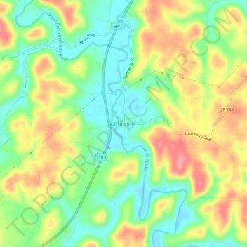 Chester地形图、海拔、地势