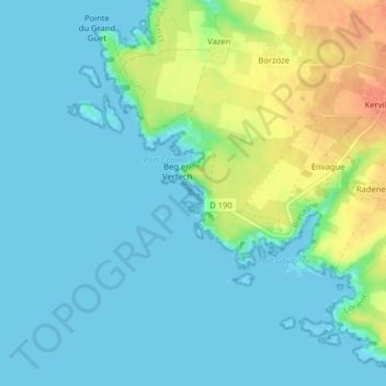 Aiguilles Rocheuses de Port-Coton地形图、海拔、地势