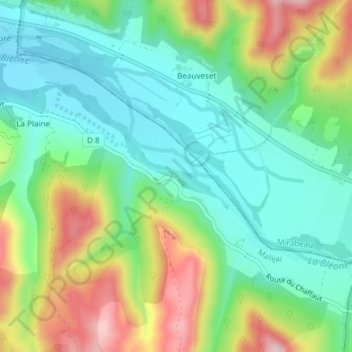 Revest地形图、海拔、地势