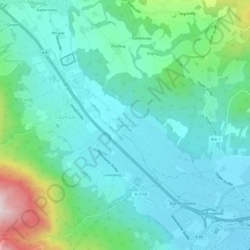 Jechling地形图、海拔、地势