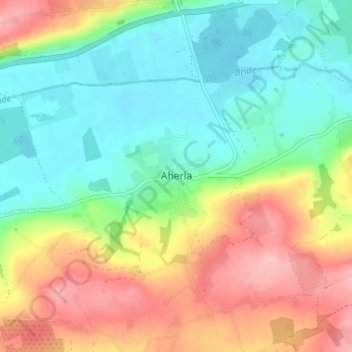 Aherla地形图、海拔、地势