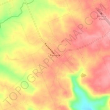 Cachoeira地形图、海拔、地势
