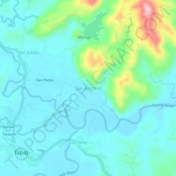 San Antonio地形图、海拔、地势