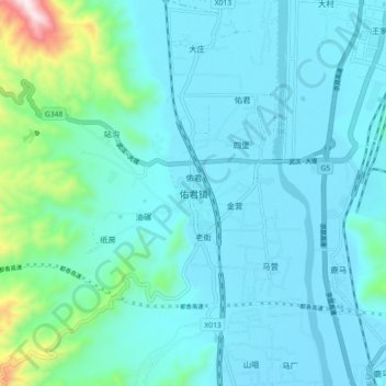 佑君镇地形图、海拔、地势