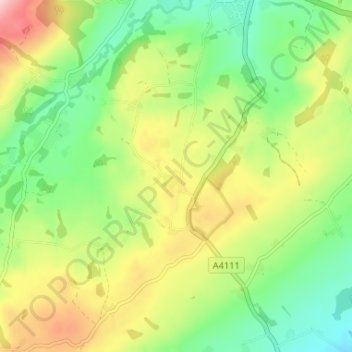 Kingswood Common地形图、海拔、地势