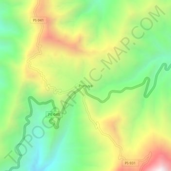 Porcuya地形图、海拔、地势