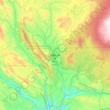 Mendi地形图、海拔、地势
