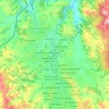 Los Acacios地形图、海拔、地势