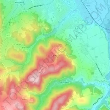Simpal地形图、海拔、地势