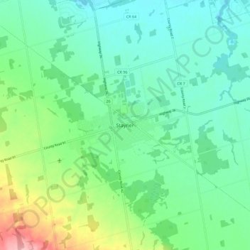 Stayner地形图、海拔、地势