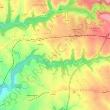 Vers地形图、海拔、地势