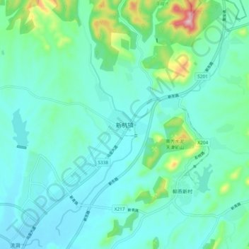 新杭镇地形图、海拔、地势