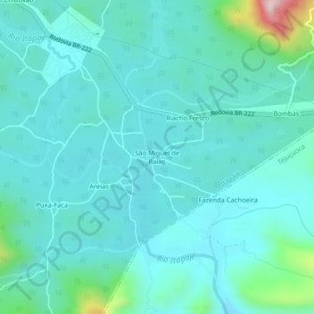 São Miguel de Baixo地形图、海拔、地势