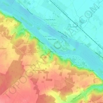 Trèves地形图、海拔、地势