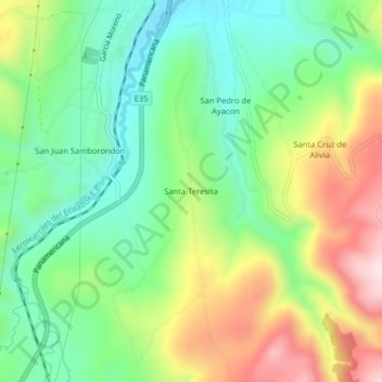 Santa Teresita地形图、海拔、地势