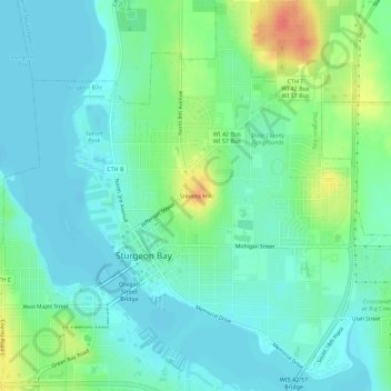 Stevens Hill地形图、海拔、地势