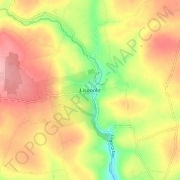 Lisgoold地形图、海拔、地势