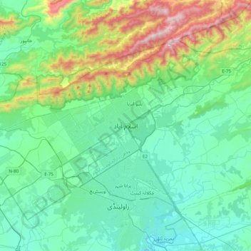 伊斯兰堡地形图、海拔、地势