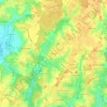 Putacrot地形图、海拔、地势
