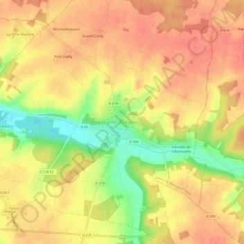Lorrez-le-Bocage地形图、海拔、地势