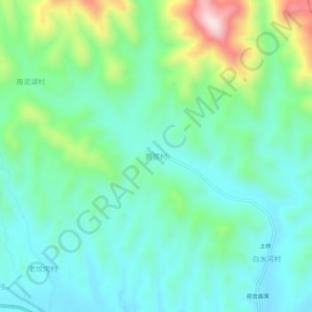 贾营村地形图、海拔、地势