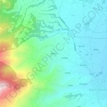 Olmetto地形图、海拔、地势