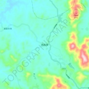 西昌镇地形图、海拔、地势