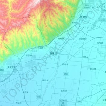 清徐县地形图、海拔、地势