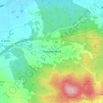 Thiemendorf地形图、海拔、地势