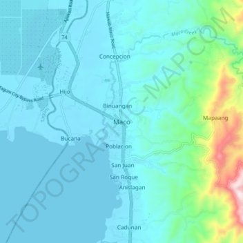 Maco地形图、海拔、地势