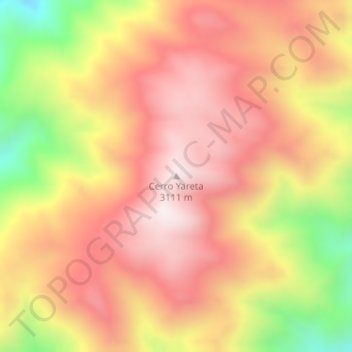 Cerro Yareta地形图、海拔、地势