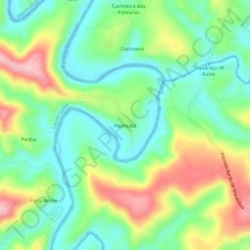Alpercata地形图、海拔、地势