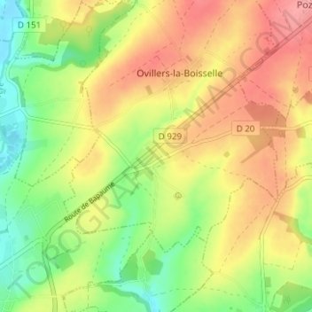La Boisselle地形图、海拔、地势