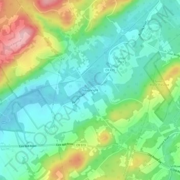Naughright地形图、海拔、地势