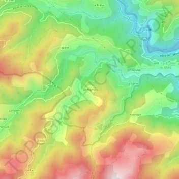 Barbeyrac地形图、海拔、地势