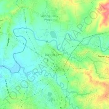 Dulong Bayan地形图、海拔、地势