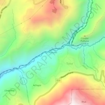 Pistishi地形图、海拔、地势