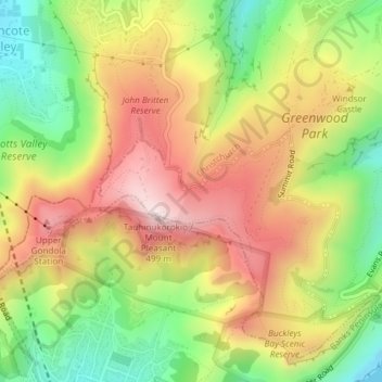 Port hills地形图、海拔、地势