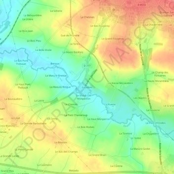 La Gibais地形图、海拔、地势