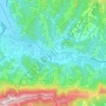 Maltschach地形图、海拔、地势