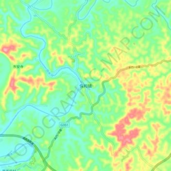 保和镇地形图、海拔、地势