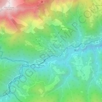 Borgnone地形图、海拔、地势