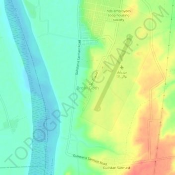 Brohi Goth地形图、海拔、地势