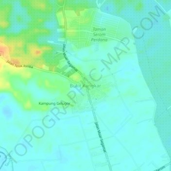 Bukit Kangkar地形图、海拔、地势