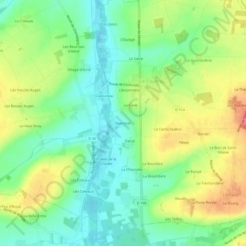 Beausset地形图、海拔、地势