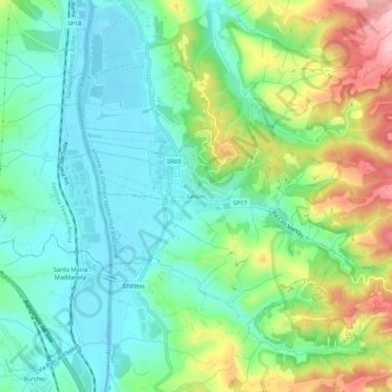 Leccio地形图、海拔、地势