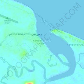 Kampung Tanah Hitam地形图、海拔、地势