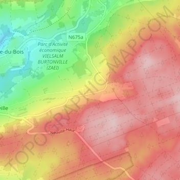 Burtonville地形图、海拔、地势
