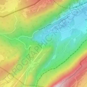 Grotte de Vallorbe地形图、海拔、地势